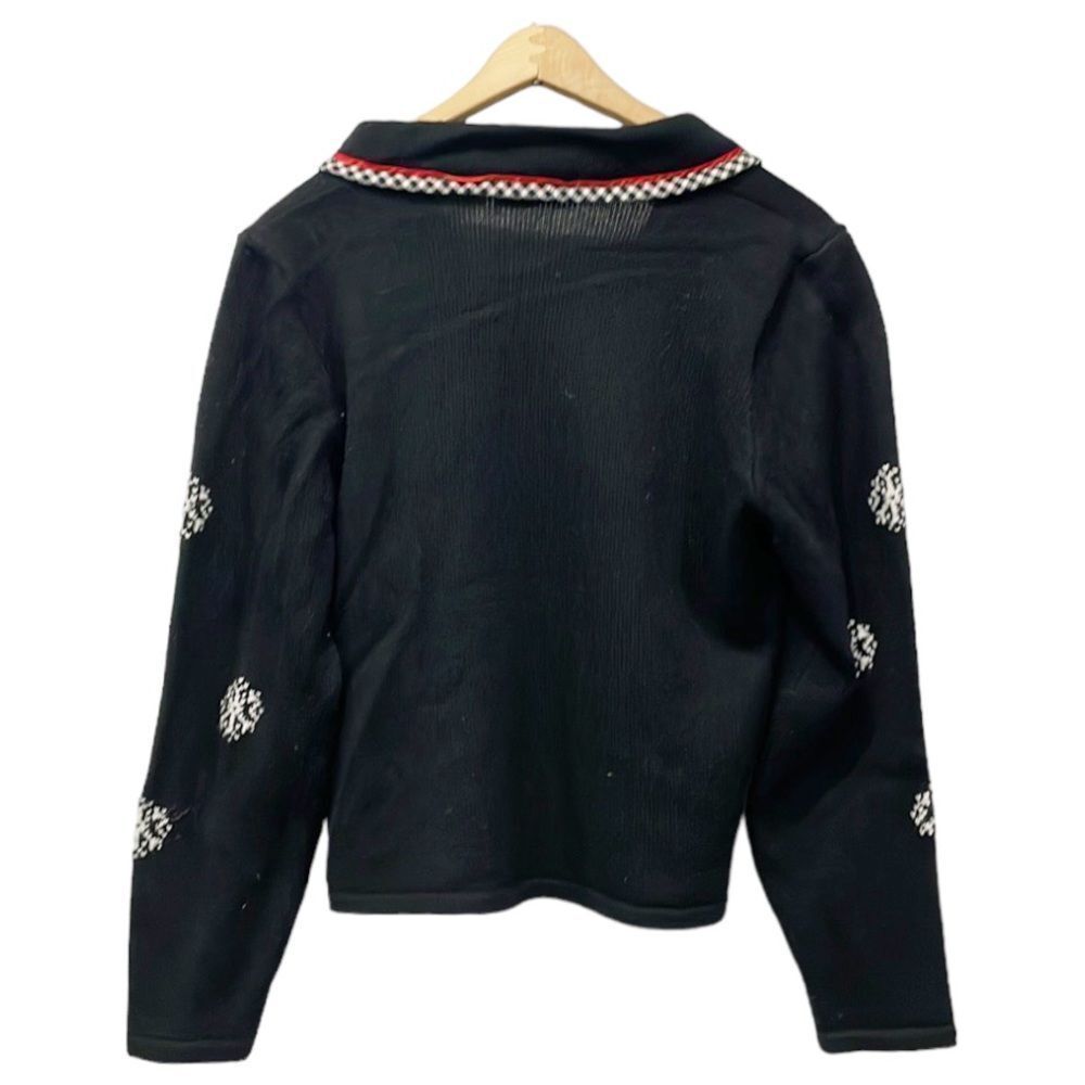 Susan Bristol Reindeer Cardigan Sweater Long Sleeves Sz Small Holiday Christmas - Picture 5 of 10